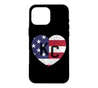 Carcasa para iPhone 16 Pro MAX Bandera del país del Mundo de Estados Unidos KC Heart Kansas City Love Letters US