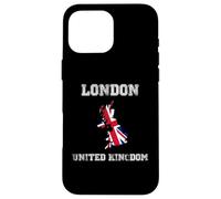 Carcasa para iPhone 16 Pro MAX Bandera Envejecida del Reino Unido Orgullo de Londres
