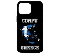 Carcasa para iPhone 16 Pro MAX Bandera Retro de Grecia Envejecida de Corfú