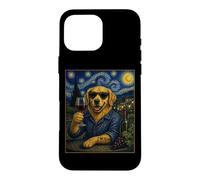 Carcasa para iPhone 16 Pro MAX Beber Vino Golden Retriever Art I Love Mom Dog