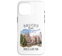 Carcasa para iPhone 16 Pro MAX Bélgica Patrimonio Iconic Brujas Canal Arquitectura Medieval