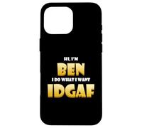Carcasa para iPhone 16 Pro MAX Ben Costume Idgaf Cute Personalized First Name Benjamin Bens