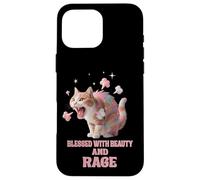 Carcasa para iPhone 16 Pro MAX Bendecida con Belleza y Furia, Sassy Cat Kitty