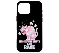 Carcasa para iPhone 16 Pro MAX Bendecida con Belleza y Furia, Sassy Cat Kitty