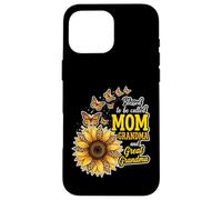 Carcasa para iPhone 16 Pro MAX Bendecidos de ser llamados Mamá y Abuela Sunflower Día de la Madre
