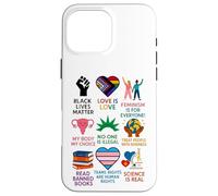 Carcasa para iPhone 16 Pro MAX BLM Human Rights Feminism Trans Science Books LGBTQ Kindness