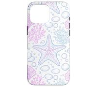 Carcasa para iPhone 16 Pro MAX Blue Pink Starfish Shell Coral Ocean Life and Beach Pattern