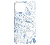 Carcasa para iPhone 16 Pro MAX Blue Western Country Coastal Cowgirl Howdy Collage Estética