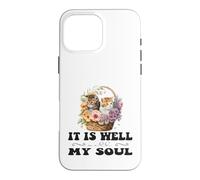 Carcasa para iPhone 16 Pro MAX Bonita Cesta Cristiana con Gatitos de It Is Well with My Soul