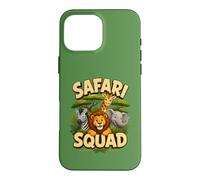 Carcasa para iPhone 16 Pro MAX Bonito diseño de tripulación de Safari Squad Zoo Jungle Animals