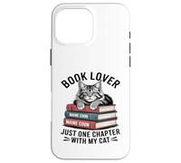 Carcasa para iPhone 16 Pro MAX Book Lover Maine Coon Solo un capítulo más con mi Gato