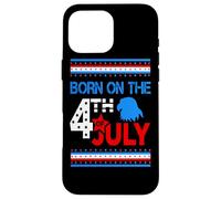 Carcasa para iPhone 16 Pro MAX Born On The 4th of July American Patriotic Independence Day