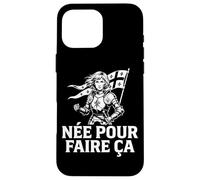 Carcasa para iPhone 16 Pro MAX Born To Do This Juana de Arco Cita inspiradora en francés