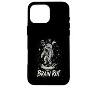 Carcasa para iPhone 16 Pro MAX Brain Rot Astronaut Graphic Surrealista Space Gamer Meme Gift