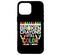 Carcasa para iPhone 16 Pro MAX Broken Crayons Still Color Mental Health Awareness Men Women