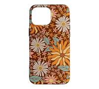 Carcasa para iPhone 16 Pro MAX Brown Flowers Meadow Floral Retro Groovy Aesthetic Women