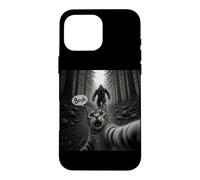 Carcasa para iPhone 16 Pro MAX Bruh Cat Selfie Bigfoot Sasquatch Scared Cat Meme Gráfico