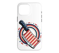 Carcasa para iPhone 16 Pro MAX Butcher American Flag Meat Cutter Cleaver Patriotic