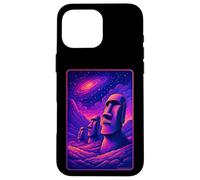 Carcasa para iPhone 16 Pro MAX Cabezas Moai Isla de Pascua - Arte de la Galaxia Alienígena Rapa NUI