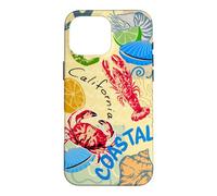 Carcasa para iPhone 16 Pro MAX California Coastal Seafood Collage Retro Beach Food Art