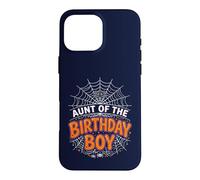 Carcasa para iPhone 16 Pro MAX Camiseta de Fiesta de Halloween con telaraña de cumpleaños Aunt of The Boy