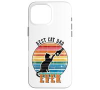 Carcasa para iPhone 16 Pro MAX Camiseta de Gato para Hombre, diseño de Best Cat Dad Ever, Divertida para el día del Padre