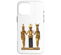 Carcasa para iPhone 16 Pro MAX Camiseta egipcia Trinity Golden Horus Osiris e ISIS Statue