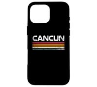 Carcasa para iPhone 16 Pro MAX Cancún México Retro Rayas Vintage Beach Travel Design