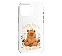 Carcasa para iPhone 16 Pro MAX Capybara Calm Club Lindo Meditando Animal Zen