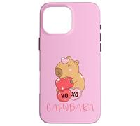 Carcasa para iPhone 16 Pro MAX Capybara Valentine XO Love Hearts Día de San Valentín