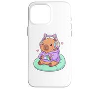 Carcasa para iPhone 16 Pro MAX Capybaras Rodents Gaming Can't Hear You I'm Gaming Capybara
