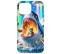 Carcasa para iPhone 16 Pro MAX Cat Kitty Montando Fuego Respirando Tiburón Arco Iris Laser