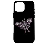 Carcasa para iPhone 16 Pro MAX Celestial Fase Lunar Polilla Místico Oculto Boho