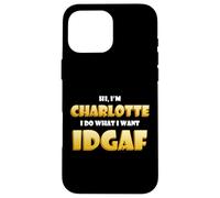 Carcasa para iPhone 16 Pro MAX Charlotte Costume Idgaf Meme Funny Char Costume Charlottes