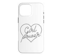 Carcasa para iPhone 16 Pro MAX Chica Poder Corazón Amor Mujeres poderosas Fuerte Empoderar Mujer