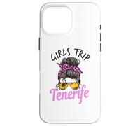 Carcasa para iPhone 16 Pro MAX Chicas a Juego Viaje Tenerife moño desordenado