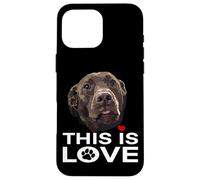 Carcasa para iPhone 16 Pro MAX Chocolate Lab This Is Love Brown Labrador Retriever Amante