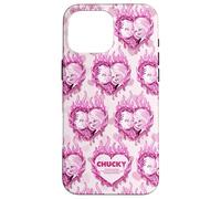 Carcasa para iPhone 16 Pro MAX Chucky and Tiffany Flaming Hearts All-Over Print