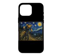 Carcasa para iPhone 16 Pro MAX Ciclismo de montaña Golden Retriever Art Dog en Bike Trail