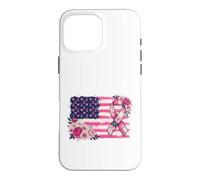 Carcasa para iPhone 16 Pro MAX Cinta de Apoyo de Bandera patriótica Americana diseño Floral
