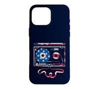 Carcasa para iPhone 16 Pro MAX Cinta de Casete Mixta, Bandera Americana, patriótica, Retro, Musica de EE. UU