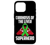 Carcasa para iPhone 16 Pro MAX Cirrosis of The Liver Superhero Teal Ribbon