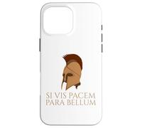 Carcasa para iPhone 16 Pro MAX Cita Latina - Si Vis Pacem para Bellum - Casco Espartano