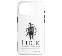 Carcasa para iPhone 16 Pro MAX Cita Motivacional de Séneca sobre la Suerte filosofía Romana Antigua