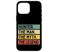 Carcasa para iPhone 16 Pro MAX Cita Personalizada Divertida de Hunter The Man The Myth The Legend
