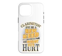 Carcasa para iPhone 16 Pro MAX Clarinetista Dame una caña Nueva y Nadie se lastima Humor