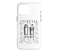 Carcasa para iPhone 16 Pro MAX Coctelera Bartender Bar Bebidas Alcohólicas Patente Vintage