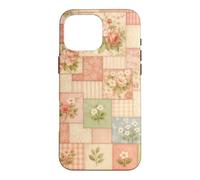 Carcasa para iPhone 16 Pro MAX Colcha Rubor Vintage Rosa Floral Patchwork peonía Flores