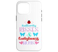 Carcasa para iPhone 16 Pro MAX Coloridos Besos de Mariposa y Mariquitas Abrazos Lindos
