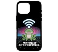Carcasa para iPhone 16 Pro MAX Connected But Not Understood - Absurd Frog WiFi Vaporwave